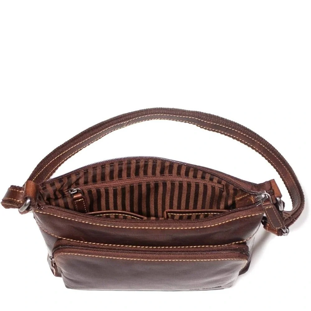 Elegant Dark Brown Leather Crossbody Bag - Picture 3 of 8